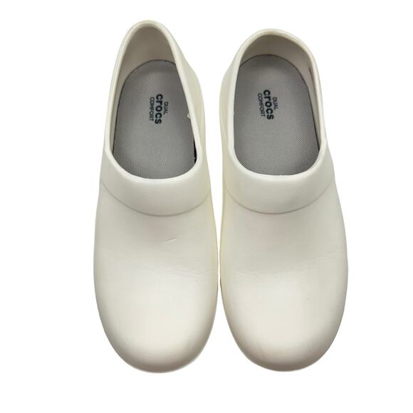 Crocs Women's 10 White Neria Pro II Dual Comfort Slip Resistant Work Nurse Clogs - Picture 2 of 10